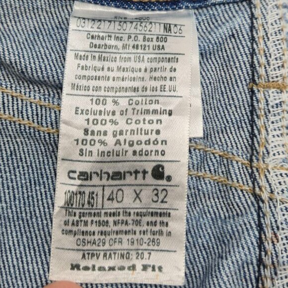 Carhartt Jeans Men 40x32 Blue Flame Resistant Utility Double Knee Gorpcore - Picture 16 of 16
